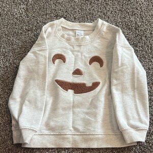 Carter's Cream Sweatshirt with Brown Pumpkin Face Applique